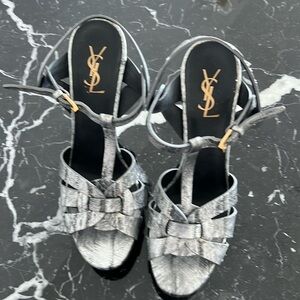 YSL plataform sandals pack and silver , size 41